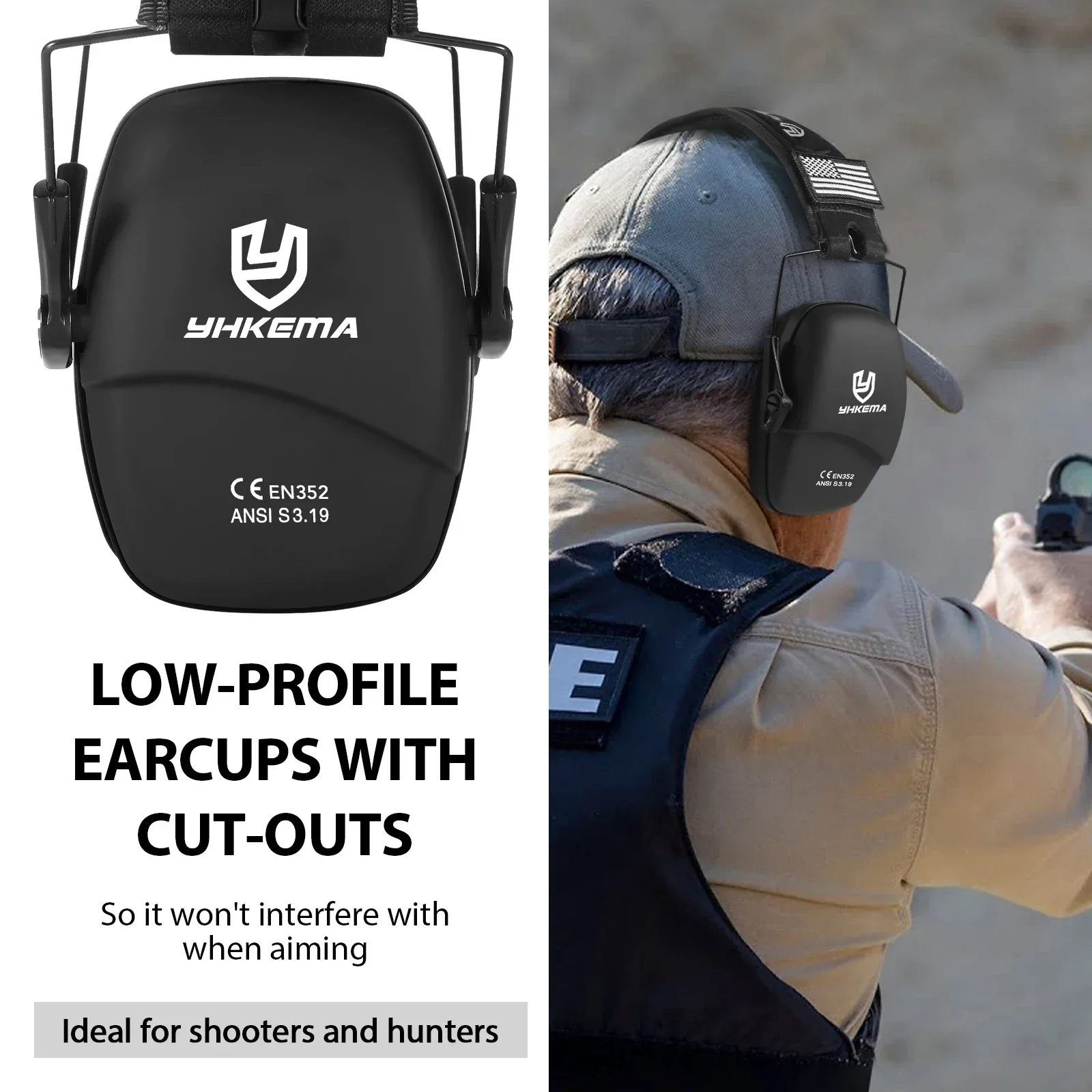 YHKEMA Safety Earmuffs for Sho - Earmuffs Foldable ulasan dan harga
