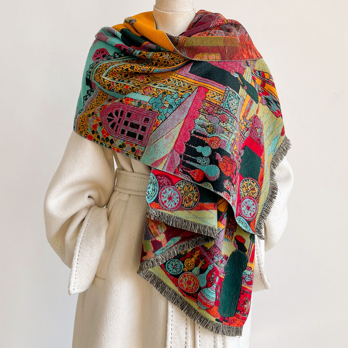 Women Imitation Cashmere Scarf - Cashmere Pashmina Wrap ulasan dan harga