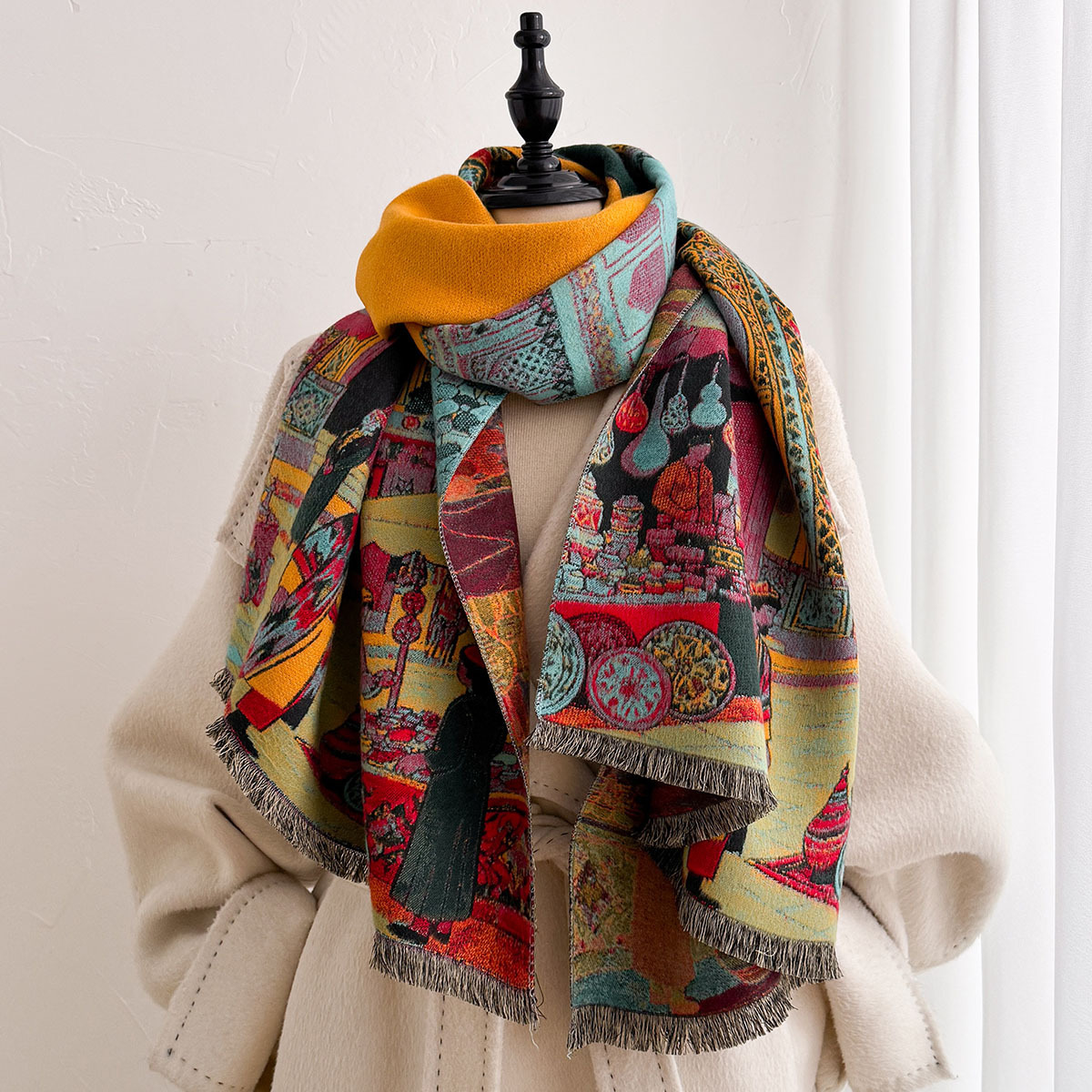 Women Imitation Cashmere Scarf - Cashmere Pashmina Wrap ulasan dan harga